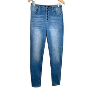 Bluenotes Womens Slim Skinny Jeans Blue Stretch Button Fly Pockets 31 Regular